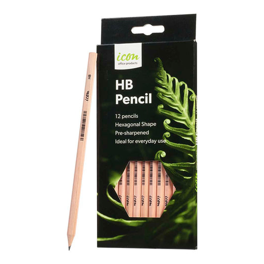 HB Pencil Hexagonal Natural, Pack of 12