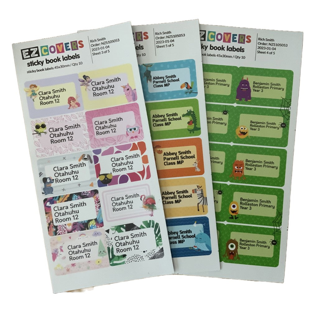Personalised Book Labels EZ Covers Australia personalised-book-labels-ez-covers-australia